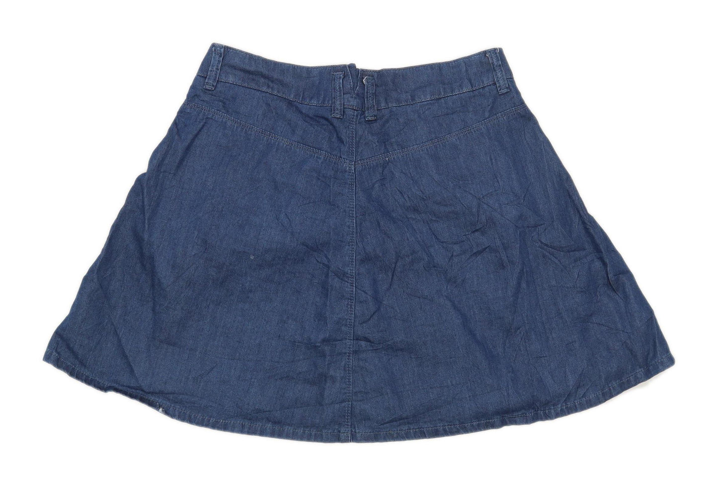 Marks & Spencer Womens Size 8 Cotton Blue Skirt (Regular)