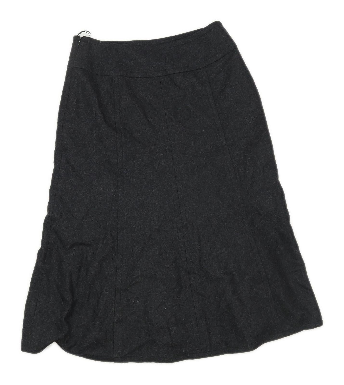 Gold Womens Size 12 Wool Blend Grey Skirt (Regular)