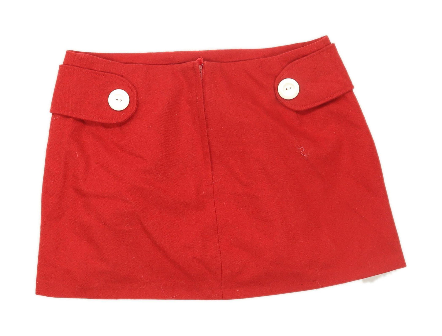 H&M Womens Size 12 Wool Blend Red Skirt (Regular)