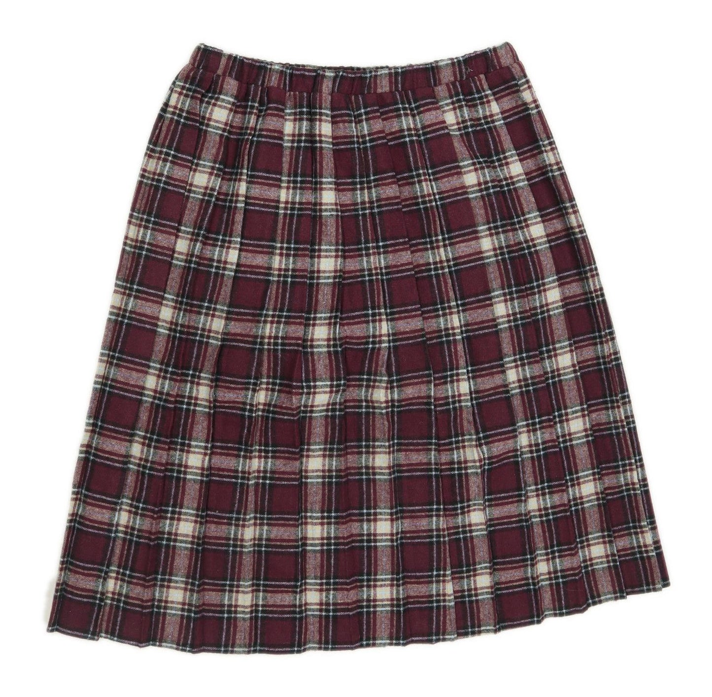 Damart Womens Size 14 Tartan Purple Pleated Skirt (Regular)