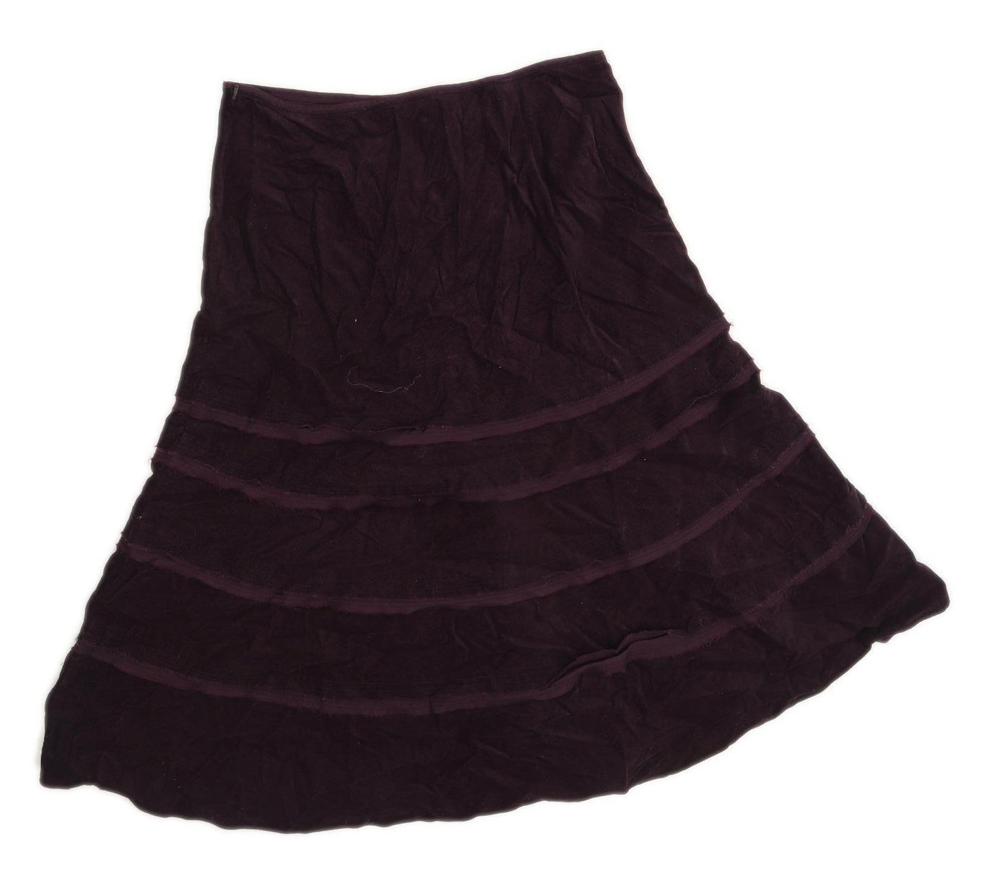 Laura Ashley Womens Size 12 Cotton Blend Textured Purple Skirt (Regular)