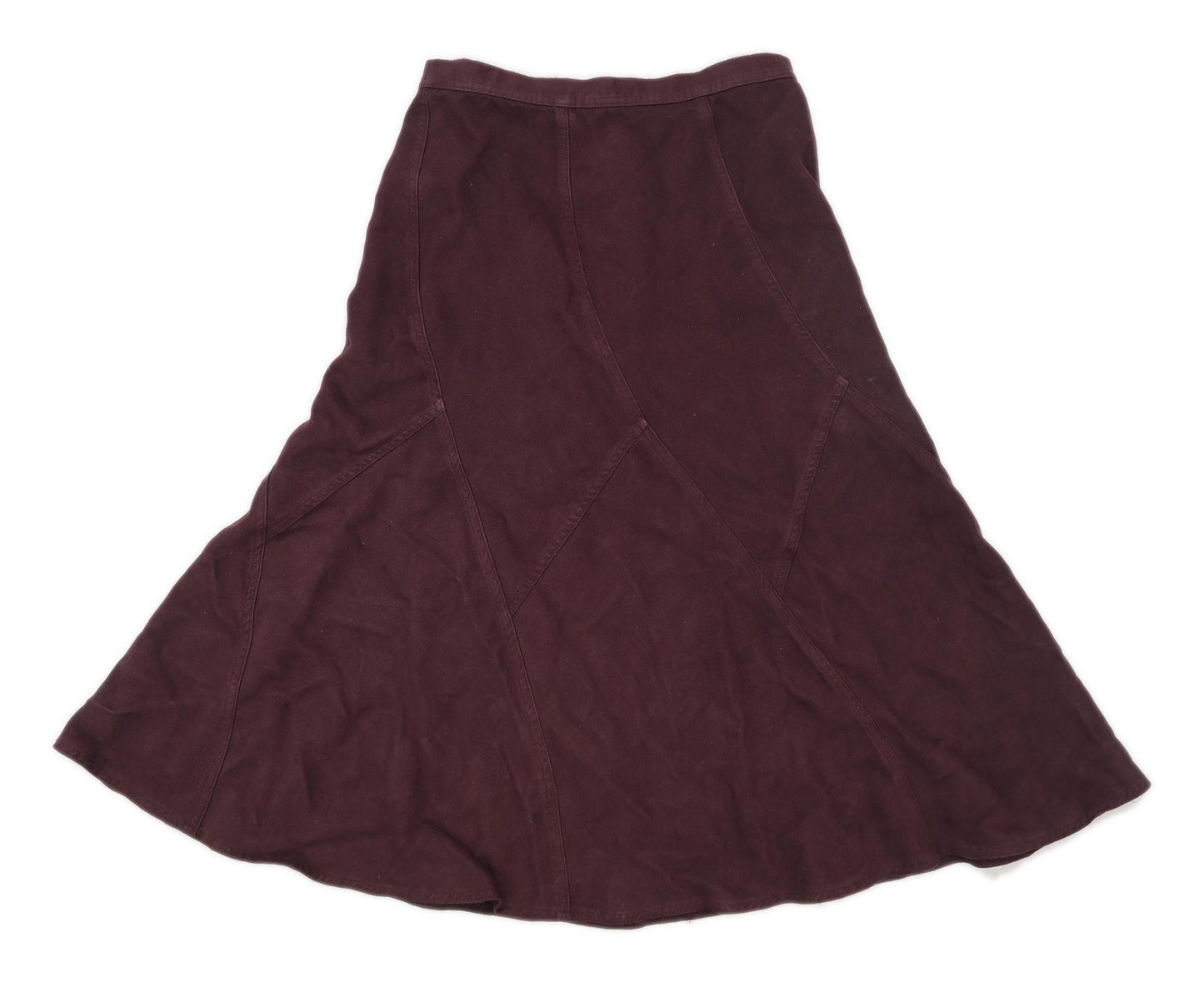 Marks & Spencer Womens Size 12 Patchwork Burgundy Skirt (Regular)