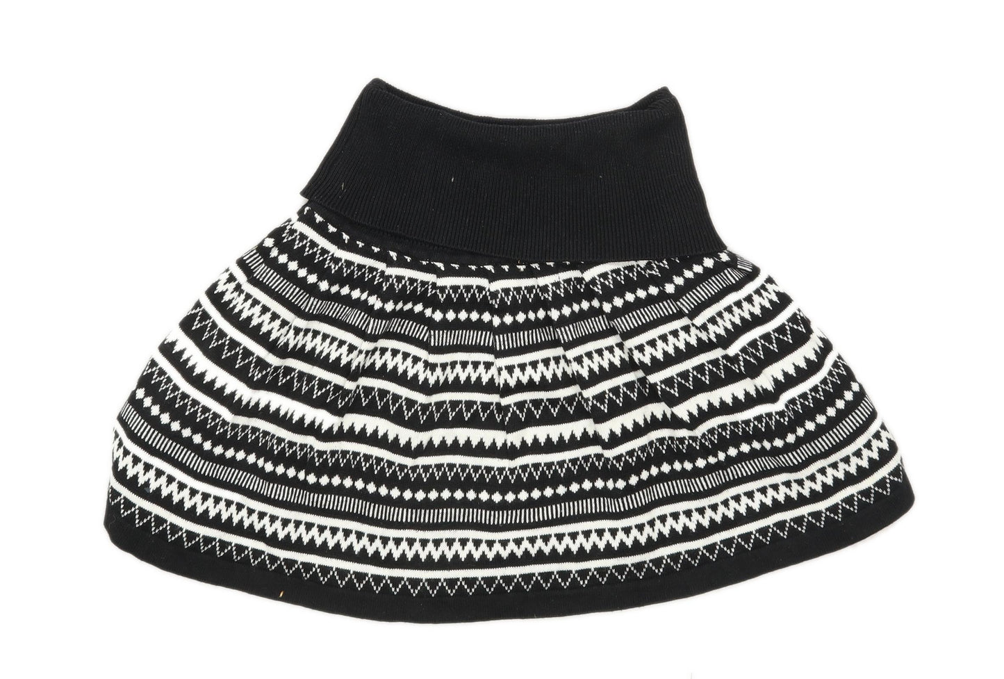 Atmosphere Womens Size 10 Geometric Multi-Coloured Black and White Stretchy Skirt (Regular)