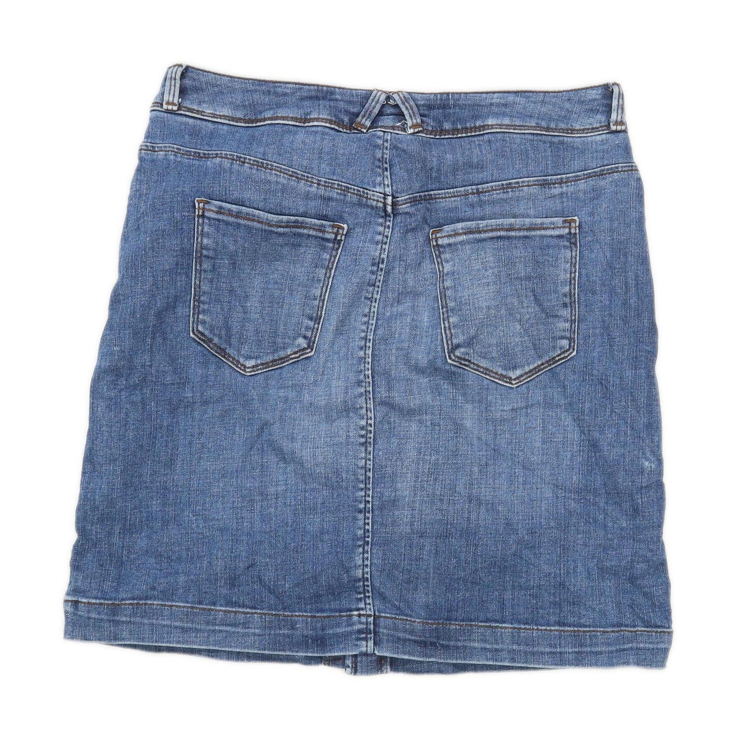 Marks & Spencer Womens Size 8 Denim Blue Skirt (Regular)