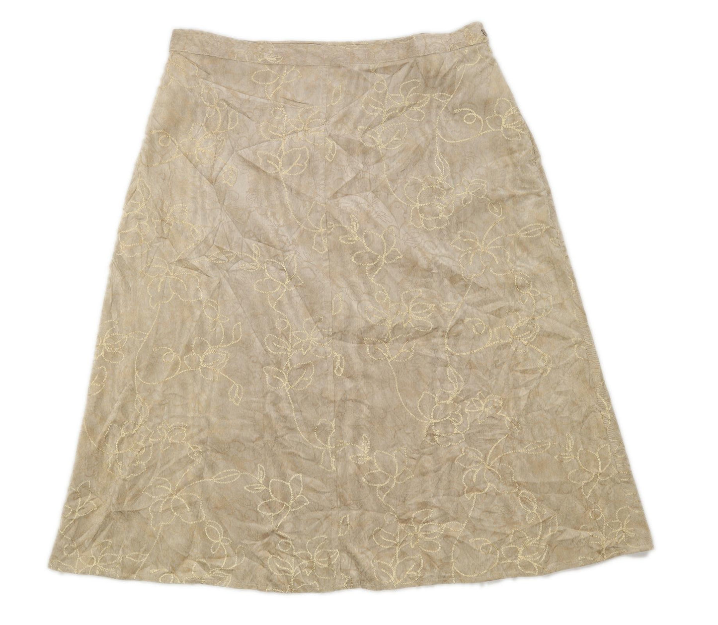 Marks & Spencer Womens Size W37 Floral Beige Skirt (Regular)