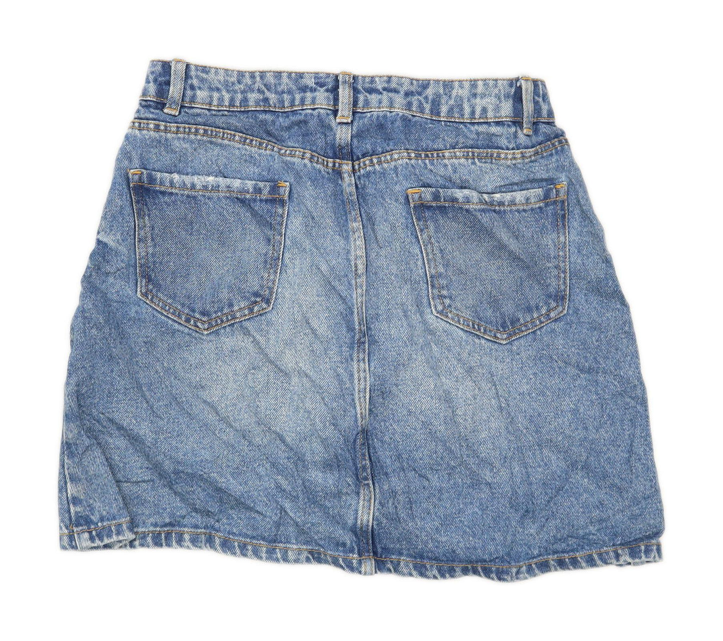 New Look Womens Size 8 Denim Blue Skirt (Regular)