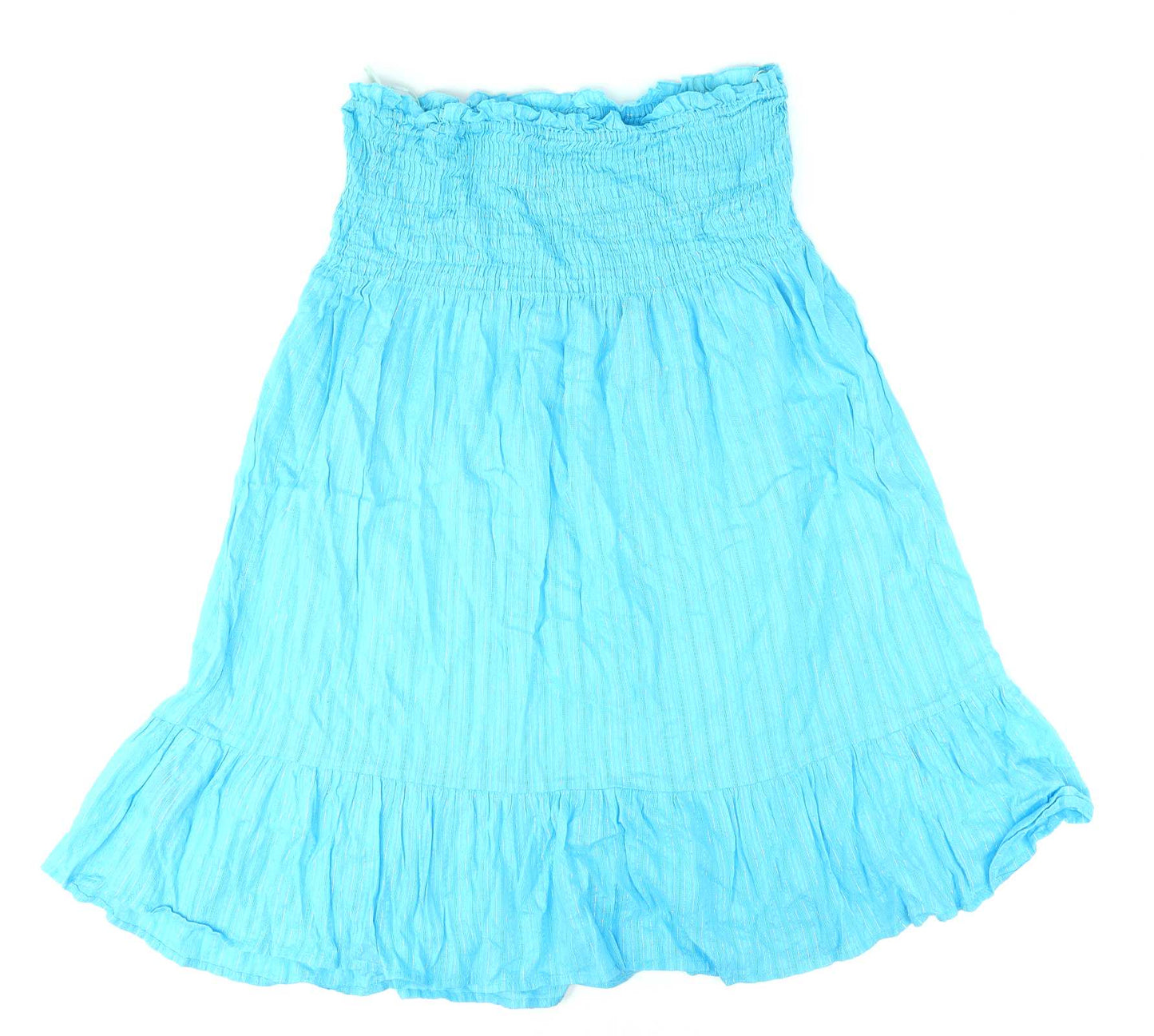 Marks & Spencer Womens Size 16 Turquoise Cotton Blend Skirt (Regular)