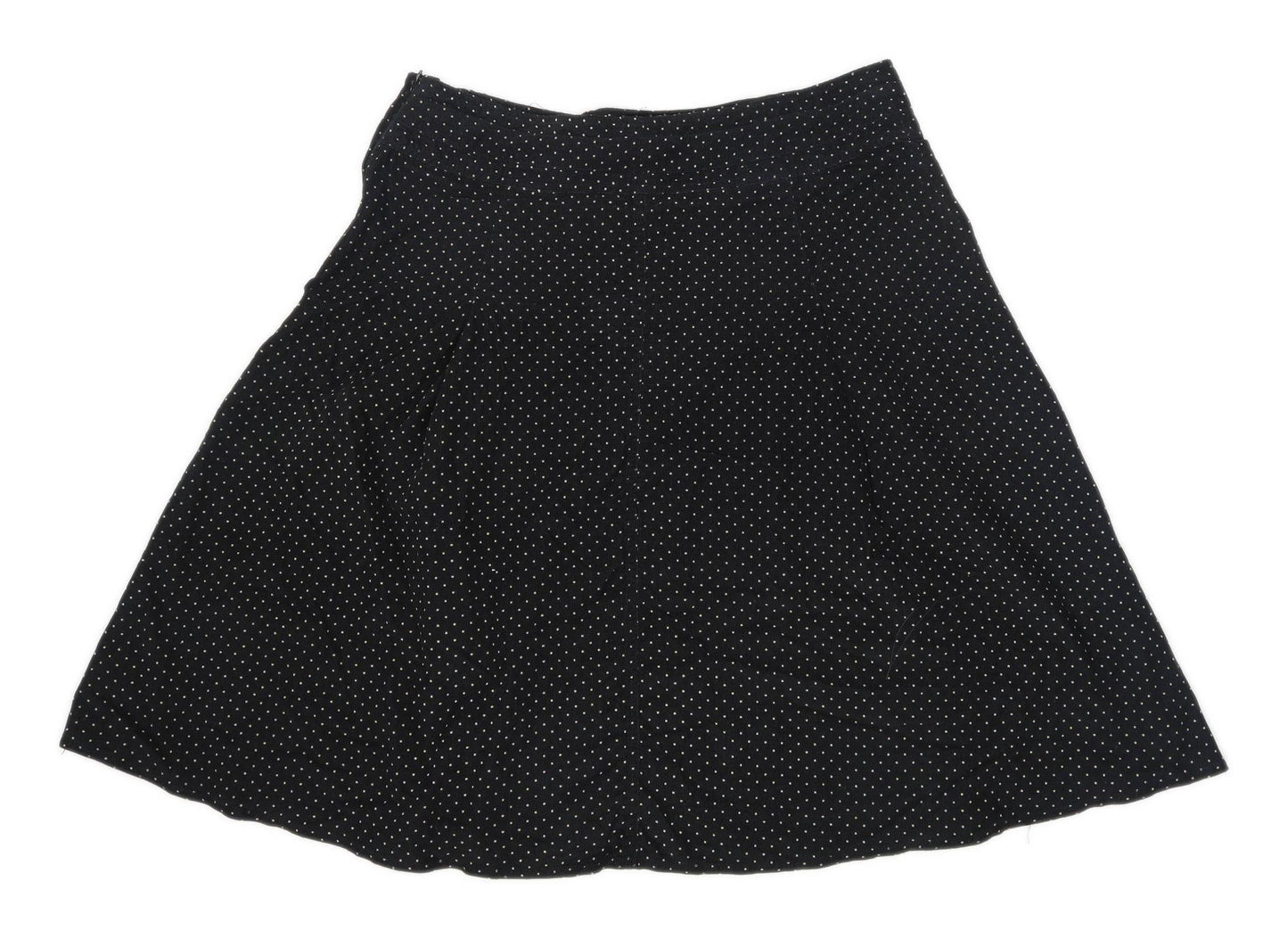 H&M Womens Size 14 Corduroy Blend Spotted Black Skirt (Regular)