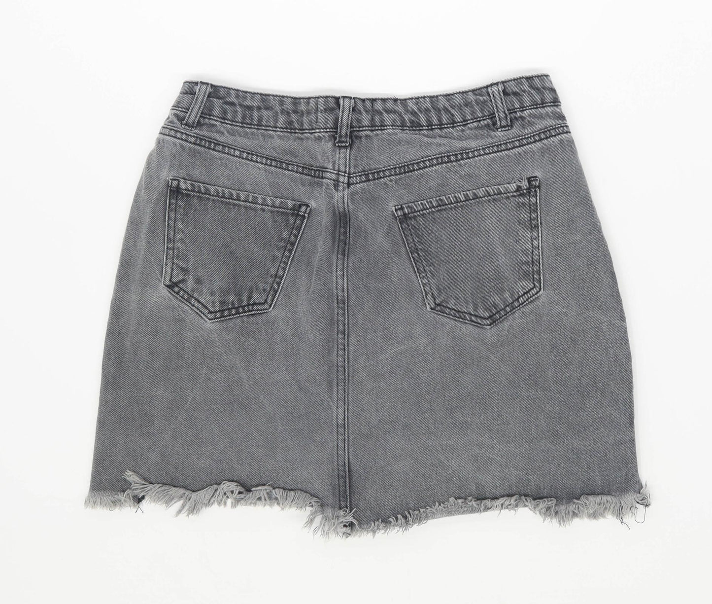 New Look Womens Size 12 Denim Grey Skirt (Regular)
