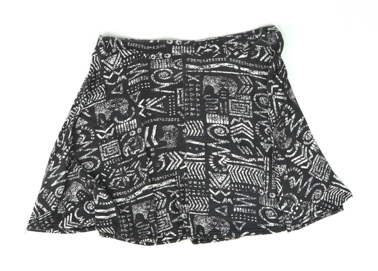 New Look Womens Size 12 Grey Abstract Skirt (Regular)