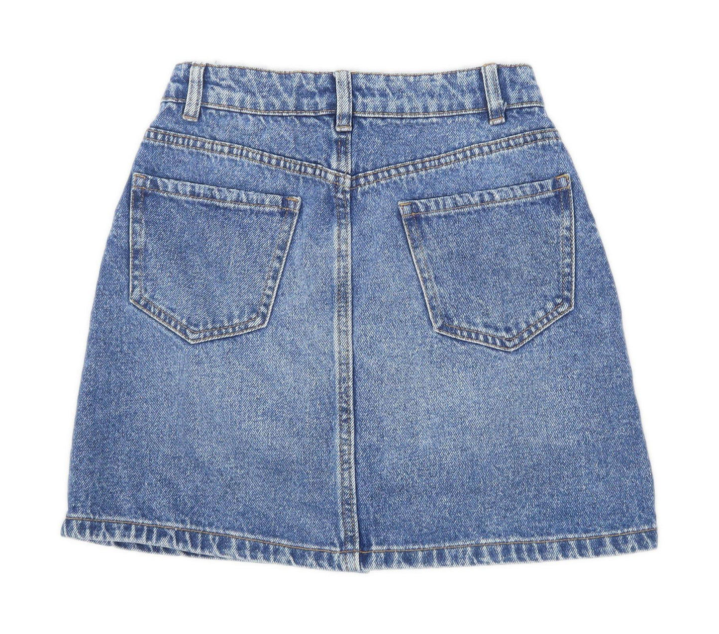New Look Womens Size 4 Denim Blue Skirt (Petite)