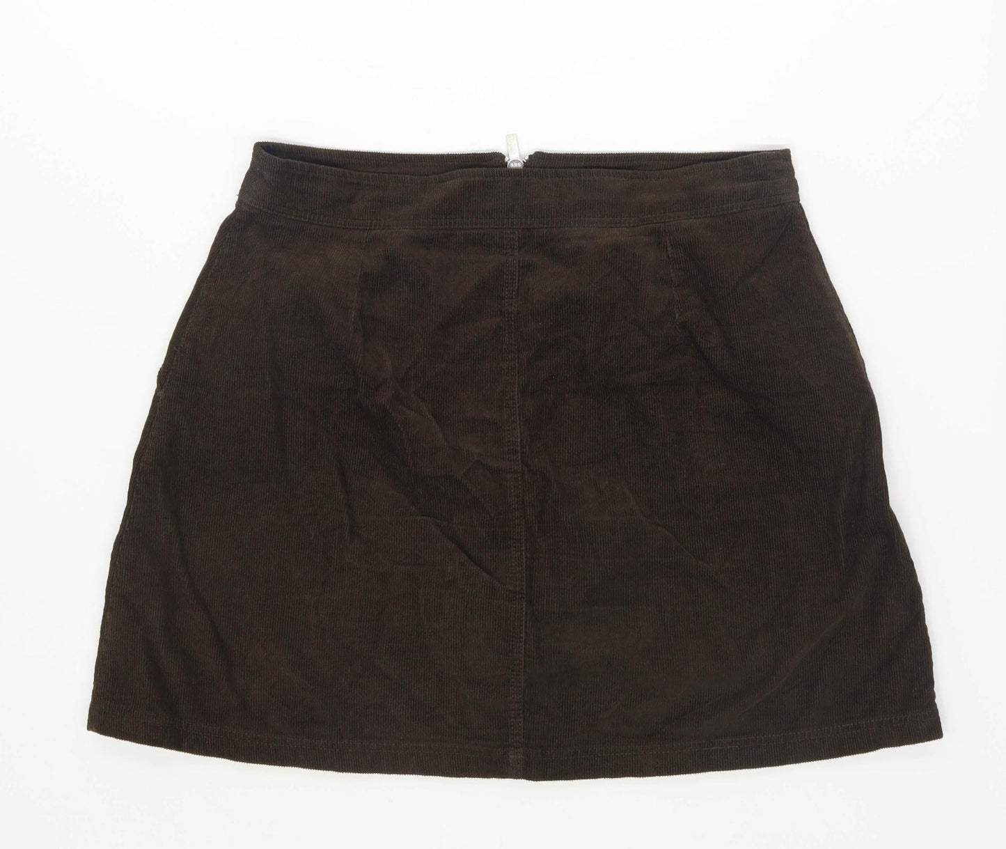 New Look Womens Size 10 Corduroy Blend Brown Skirt (Regular)