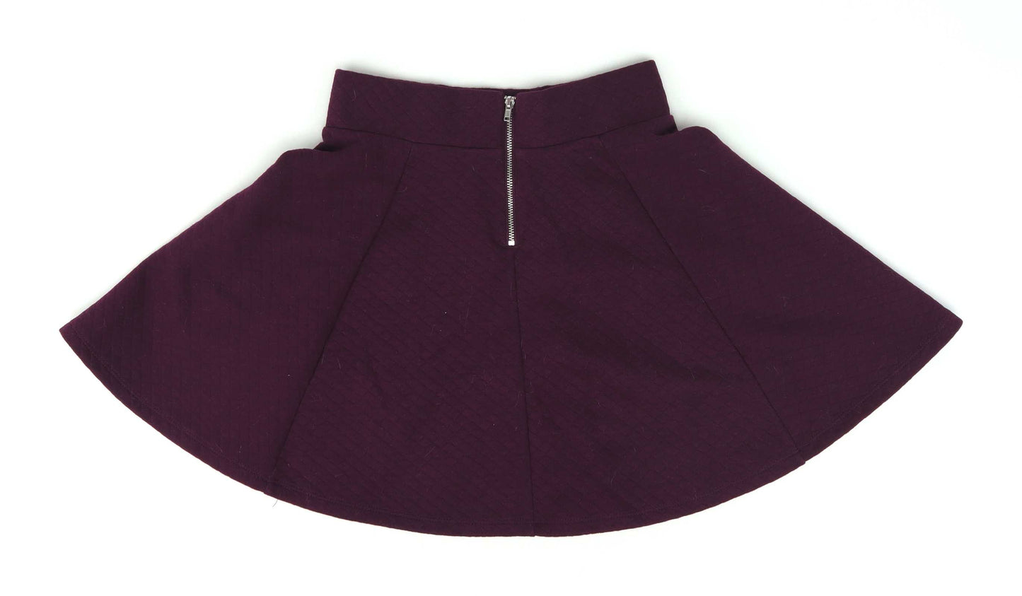 H&M Womens Size XS Purple Flare Skirt (Regular)