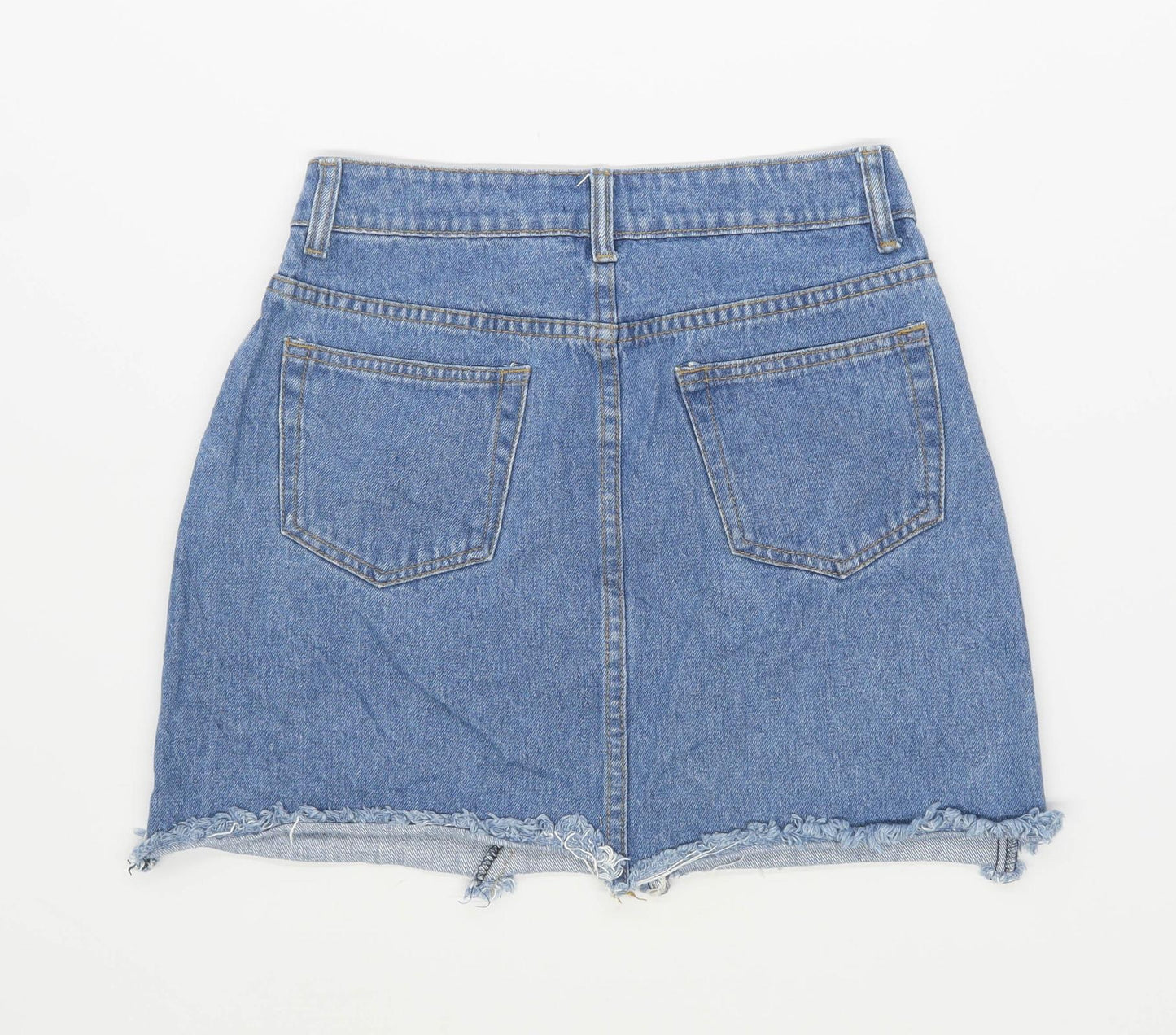 BooHoo Womens Size 8 Denim Blue Skirt (Regular)