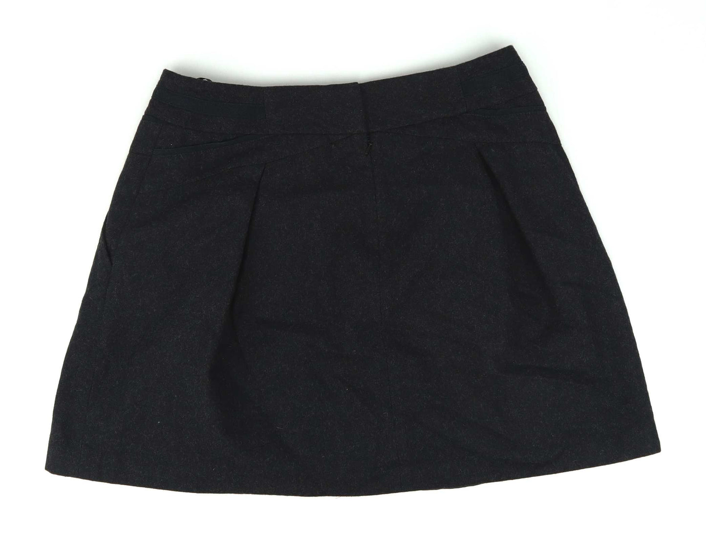 Next Womens Size 16 Grey Wool Blend Skirt (Regular)