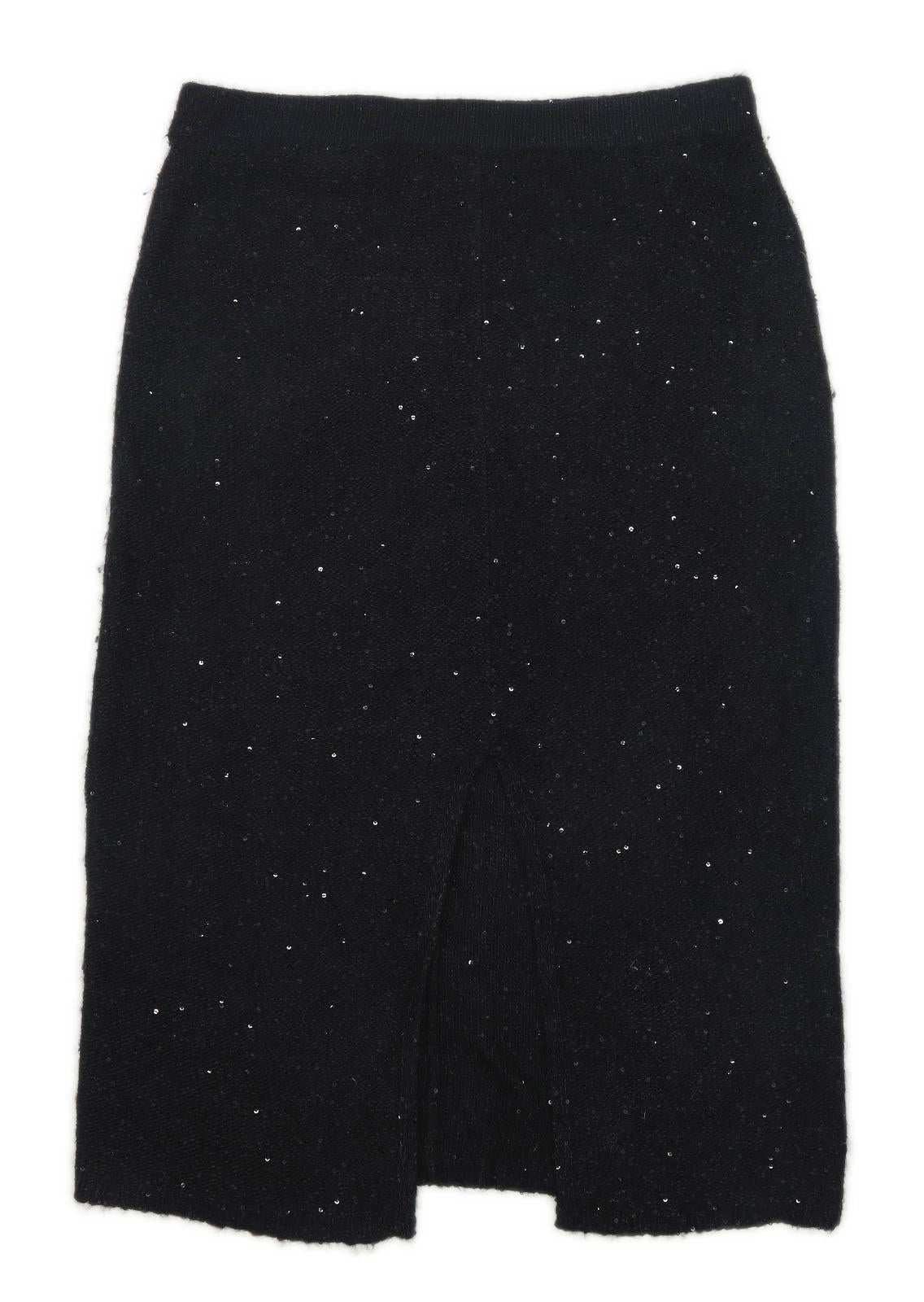 Jigsaw Womens Size M Black Sequin Pencil Skirt (Regular)