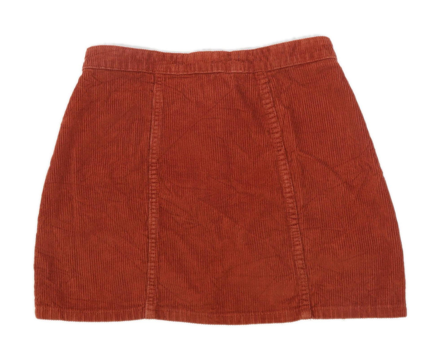 Denim Co Womens Size 10 Corduroy Blend Orange Skirt (Regular)