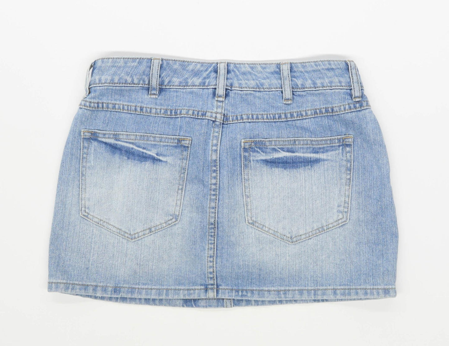 H&M Womens Size 8 Denim Blue Skirt (Regular)