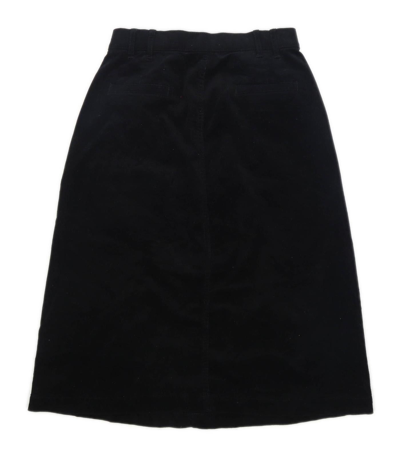 Marks & Spencer Womens Size 8 Corduroy Blend Black Pencil Skirt (Regular)