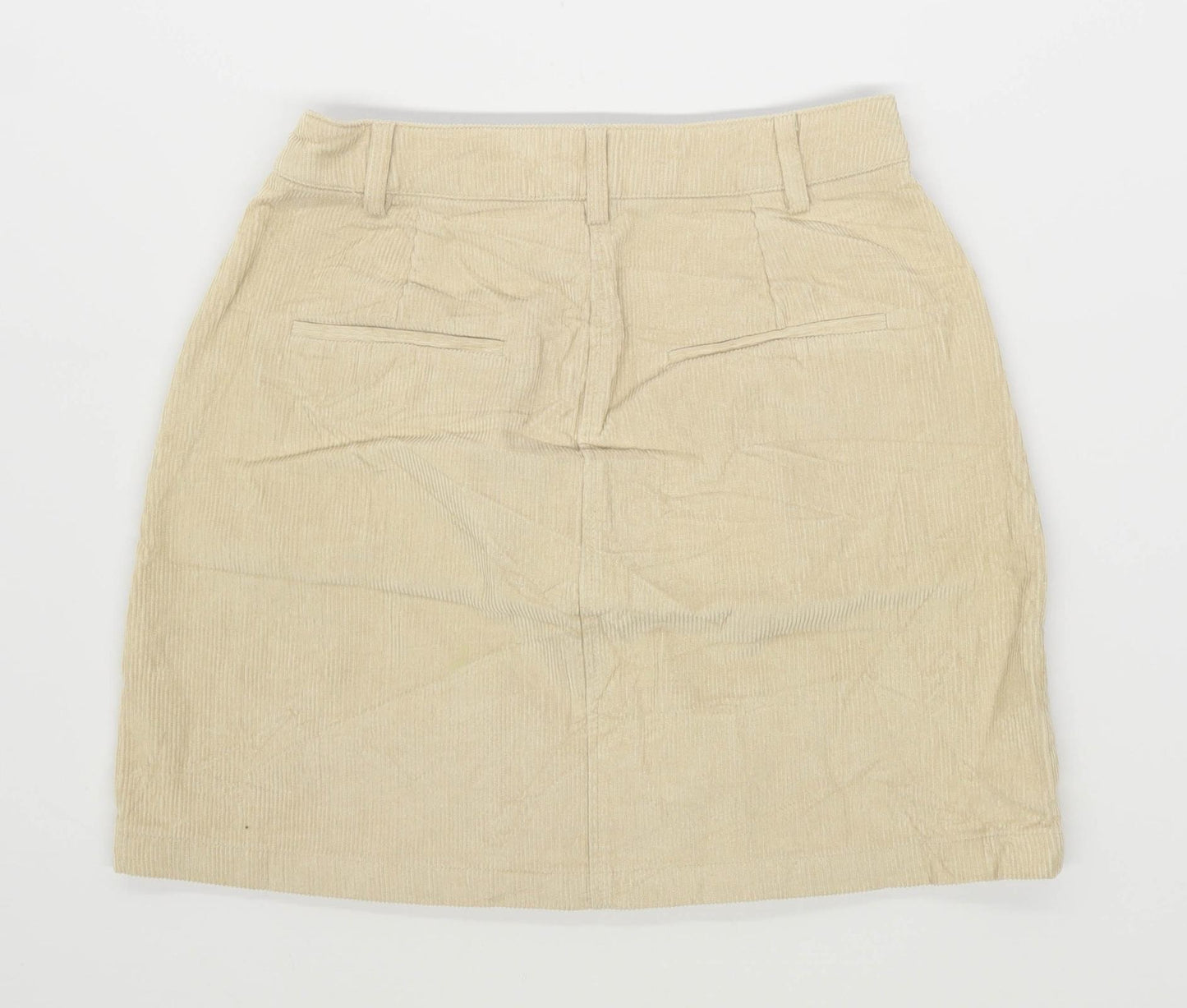 Mango Womens Size XS Corduroy Blend Cream Skirt (Regular)