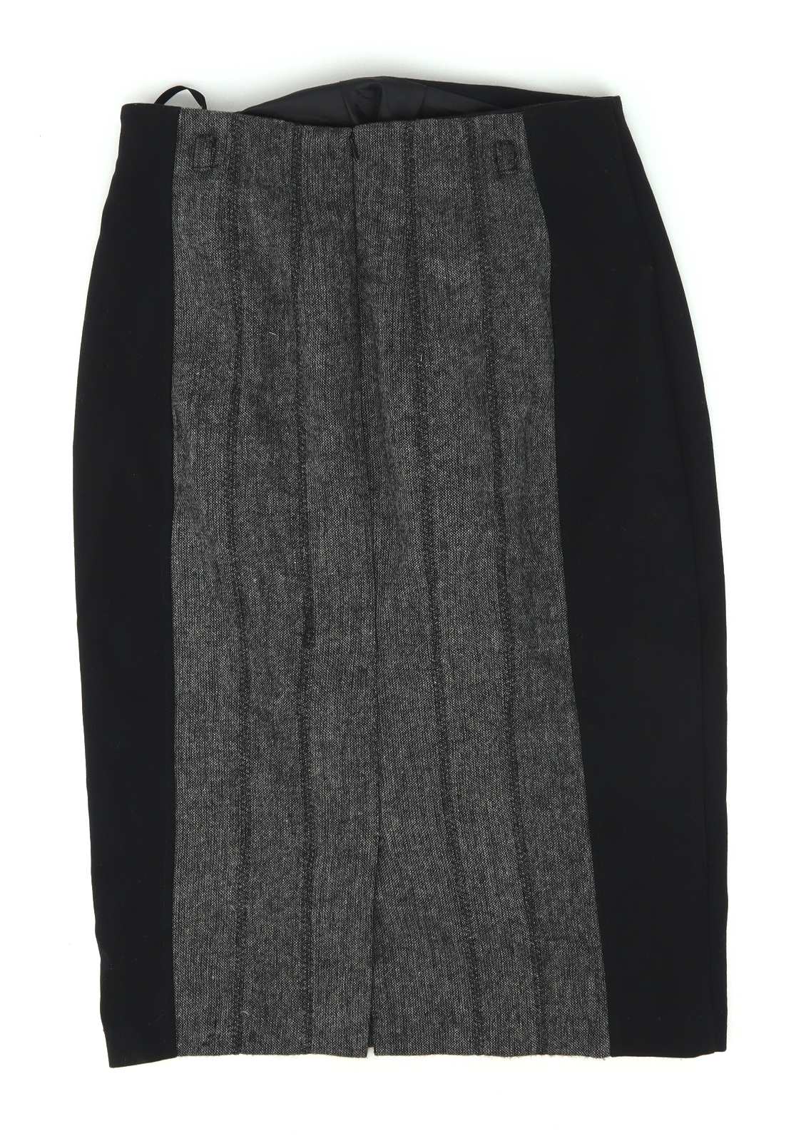 Marks & Spencer Womens Size 10 Grey Textured Split Back Pencil Skirt (Regular)
