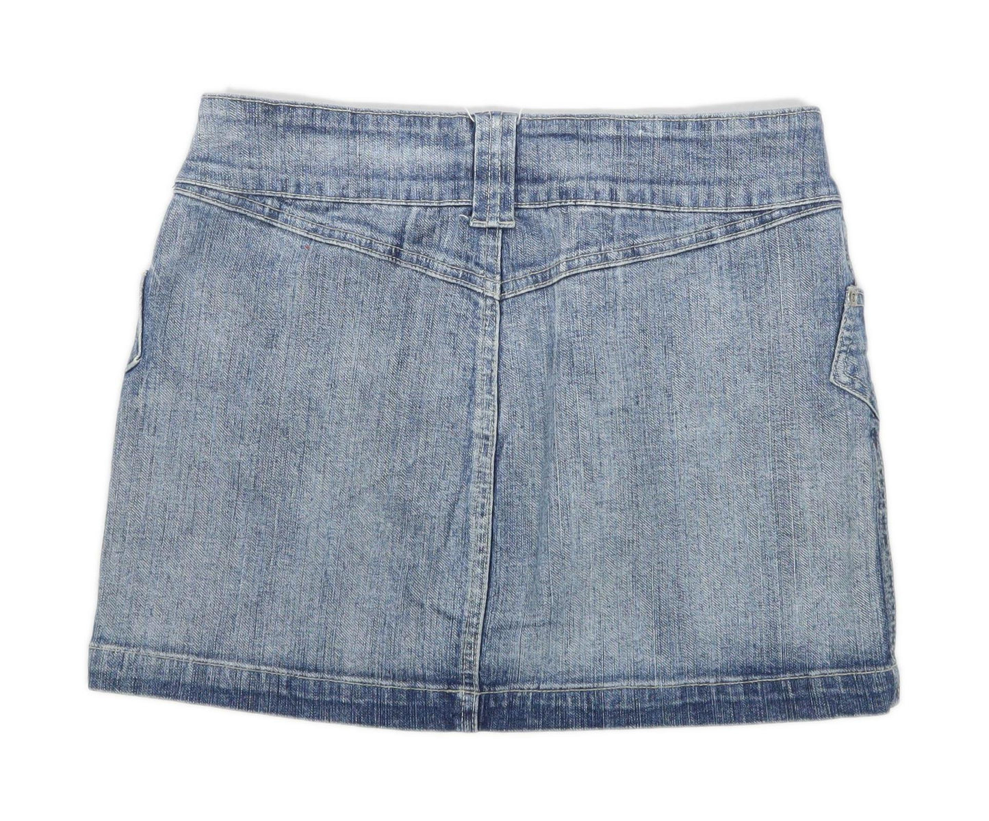 New Look Womens Size 10 Denim Blue Skirt (Regular)
