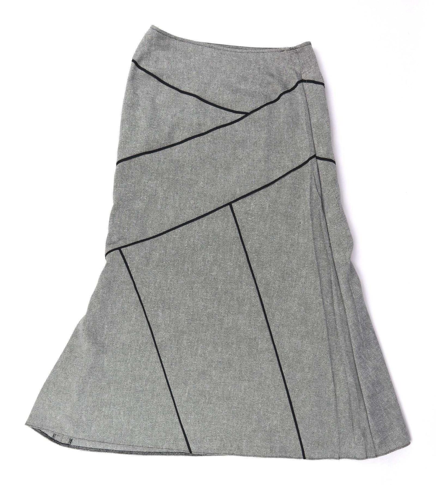 Frank Walder Womens Size 10 Grey A-Line Skirt (Regular)