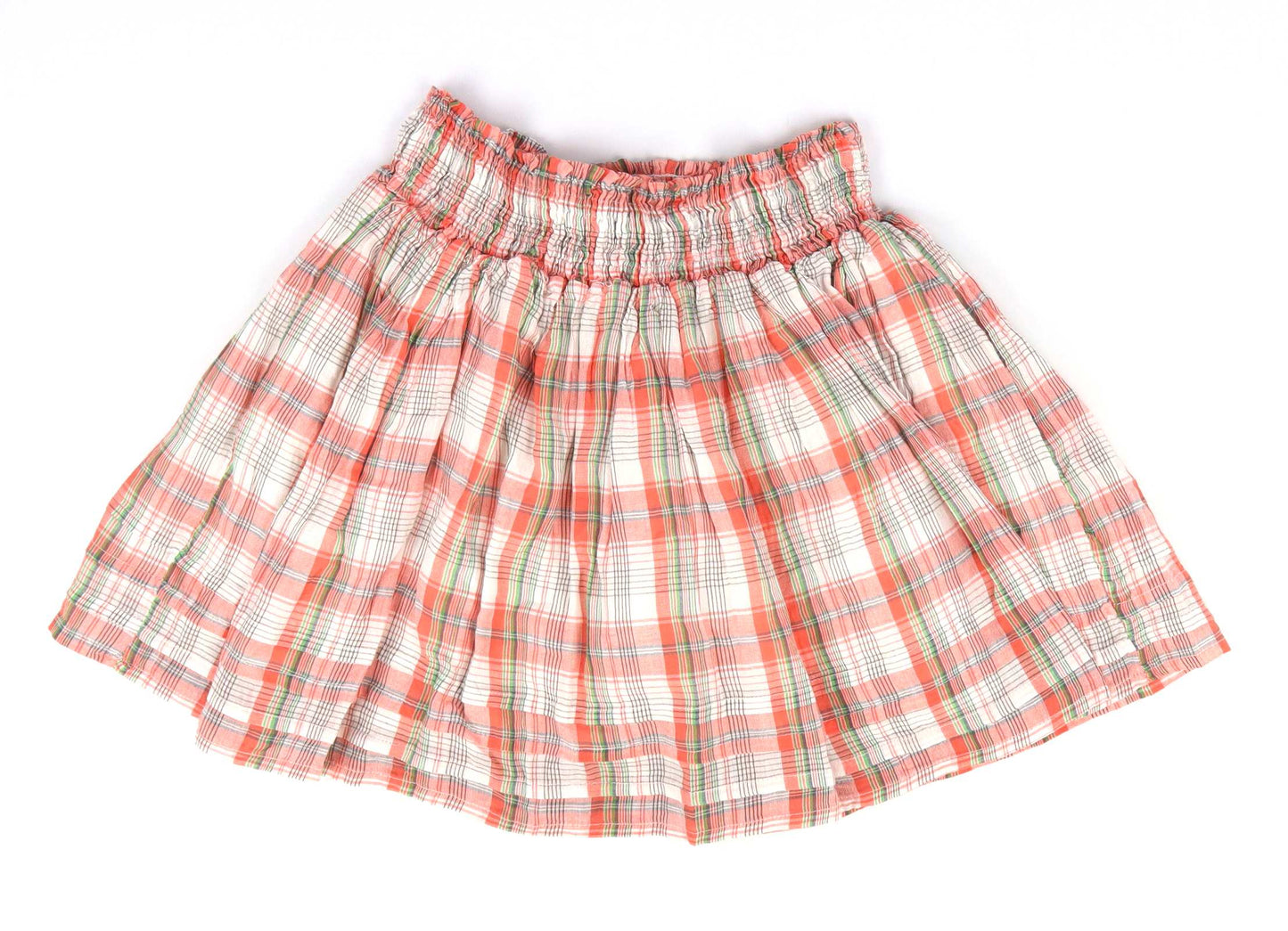 Atmosphere Womens Size 12 Orange Check Cotton Skirt (Regular)