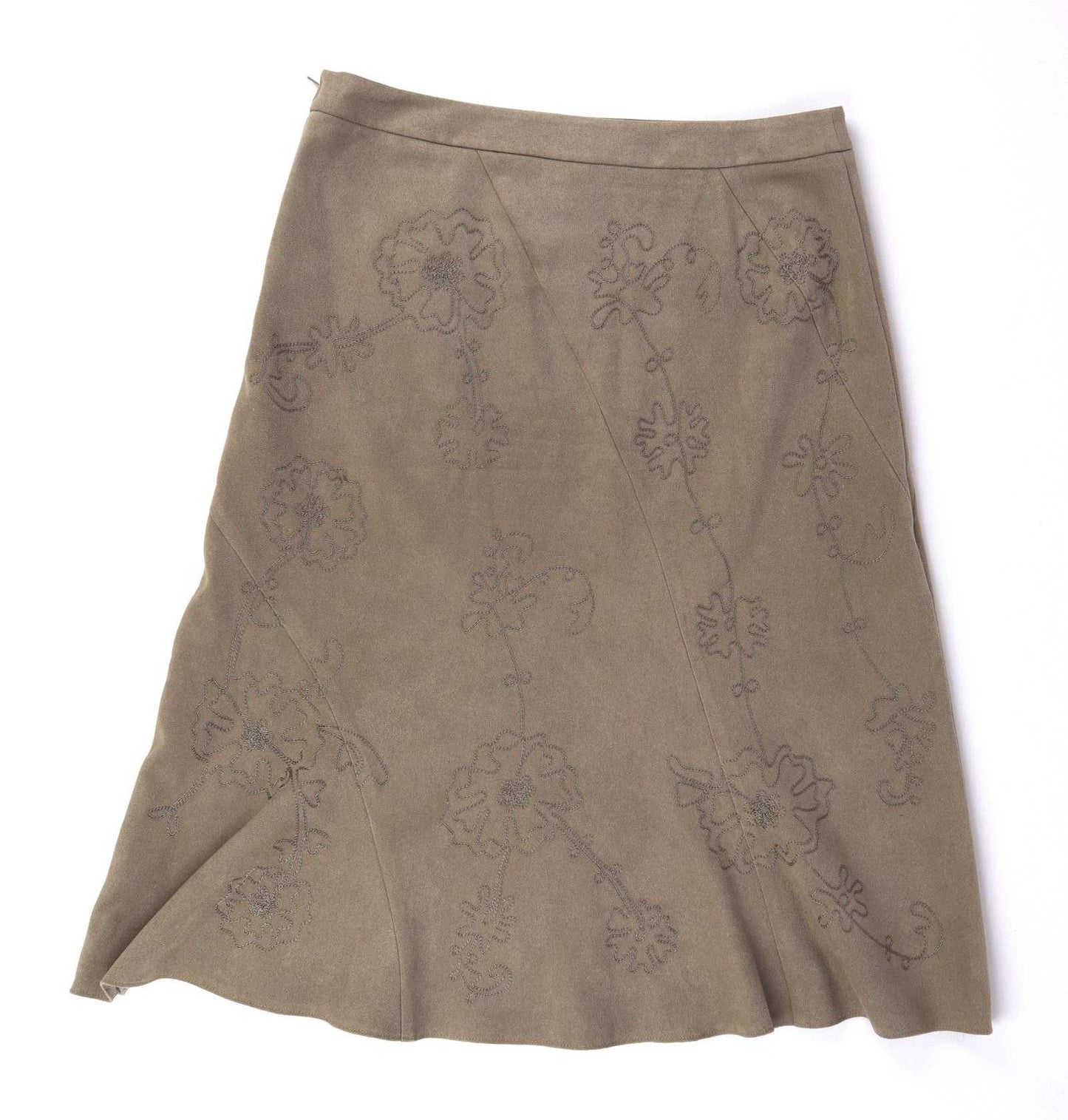 Next Womens Size 10 Brown Floral A-Line Skirt (Regular)