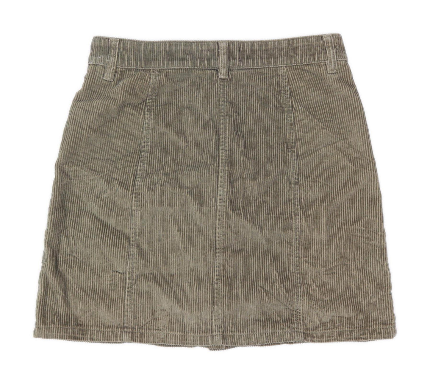 Next Womens Size 8 Corduroy Brown A-Line Skirt (Regular)