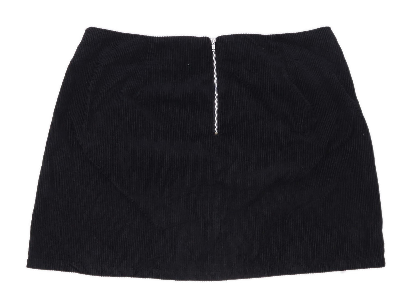 New Look Womens Size 16 Corduroy Black Skirt (Regular)
