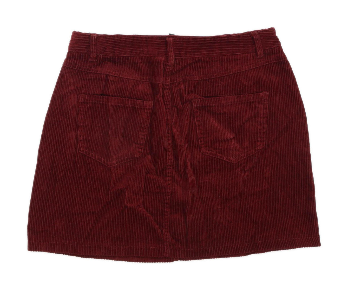 New Look Womens Size 12 Corduroy Burgundy A-Line Skirt (Petite)