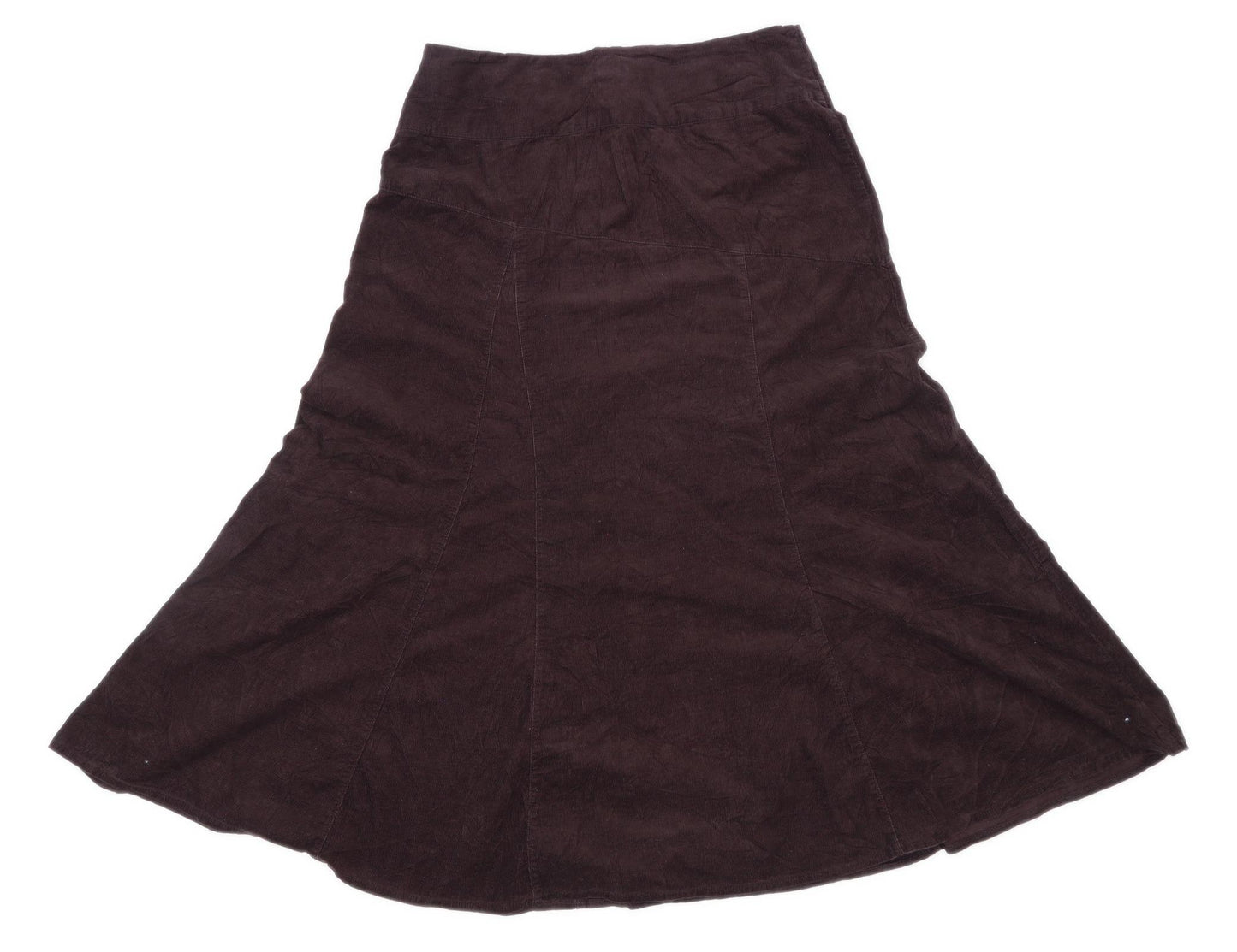 Cherokee Womens Size 12 Corduroy Brown Flare Skirt (Regular)