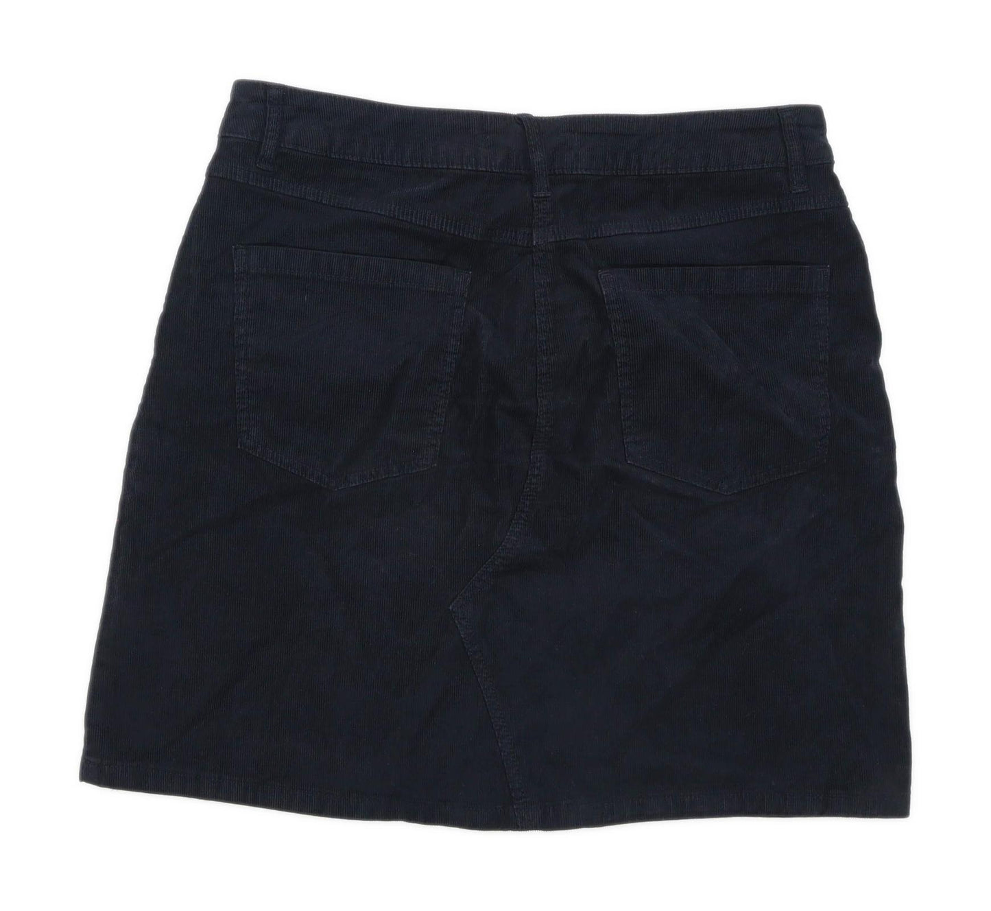 Marks & Spencer Womens Size 10 Corduroy Black Skirt (Regular)