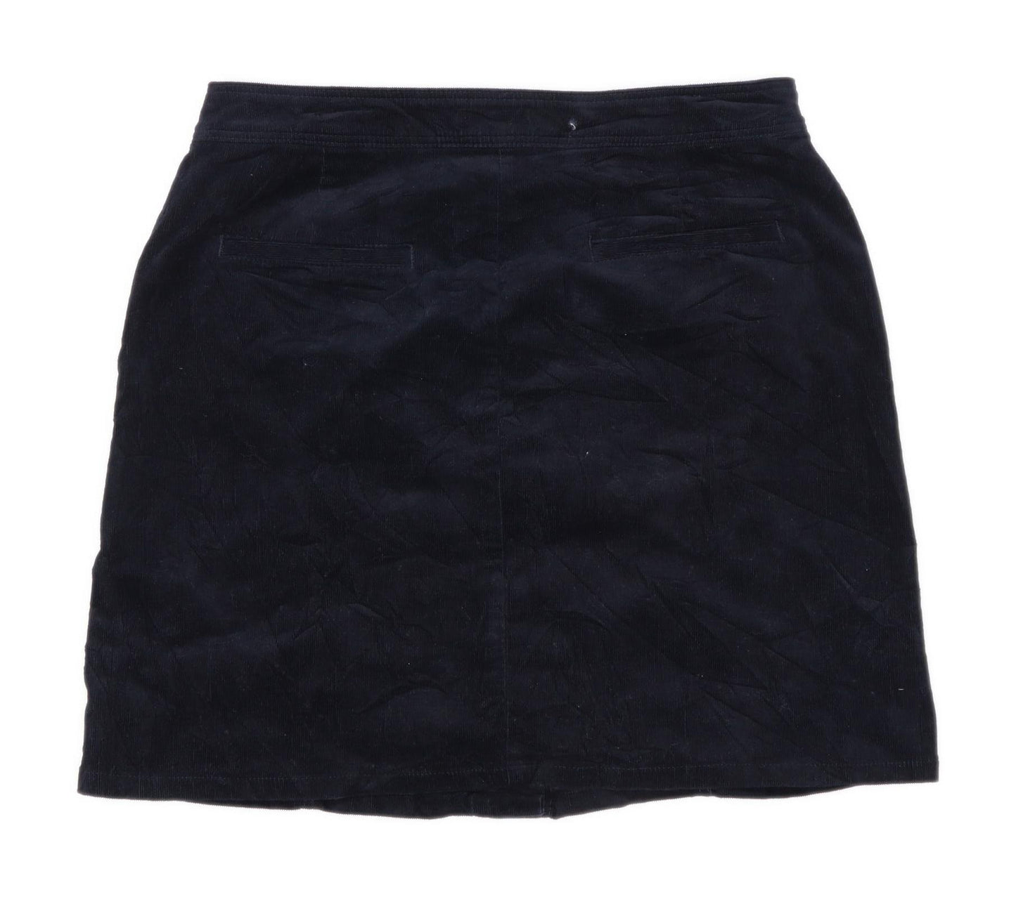 Marks & Spencer Womens Size 10 Corduroy Black A-Line Skirt (Regular)