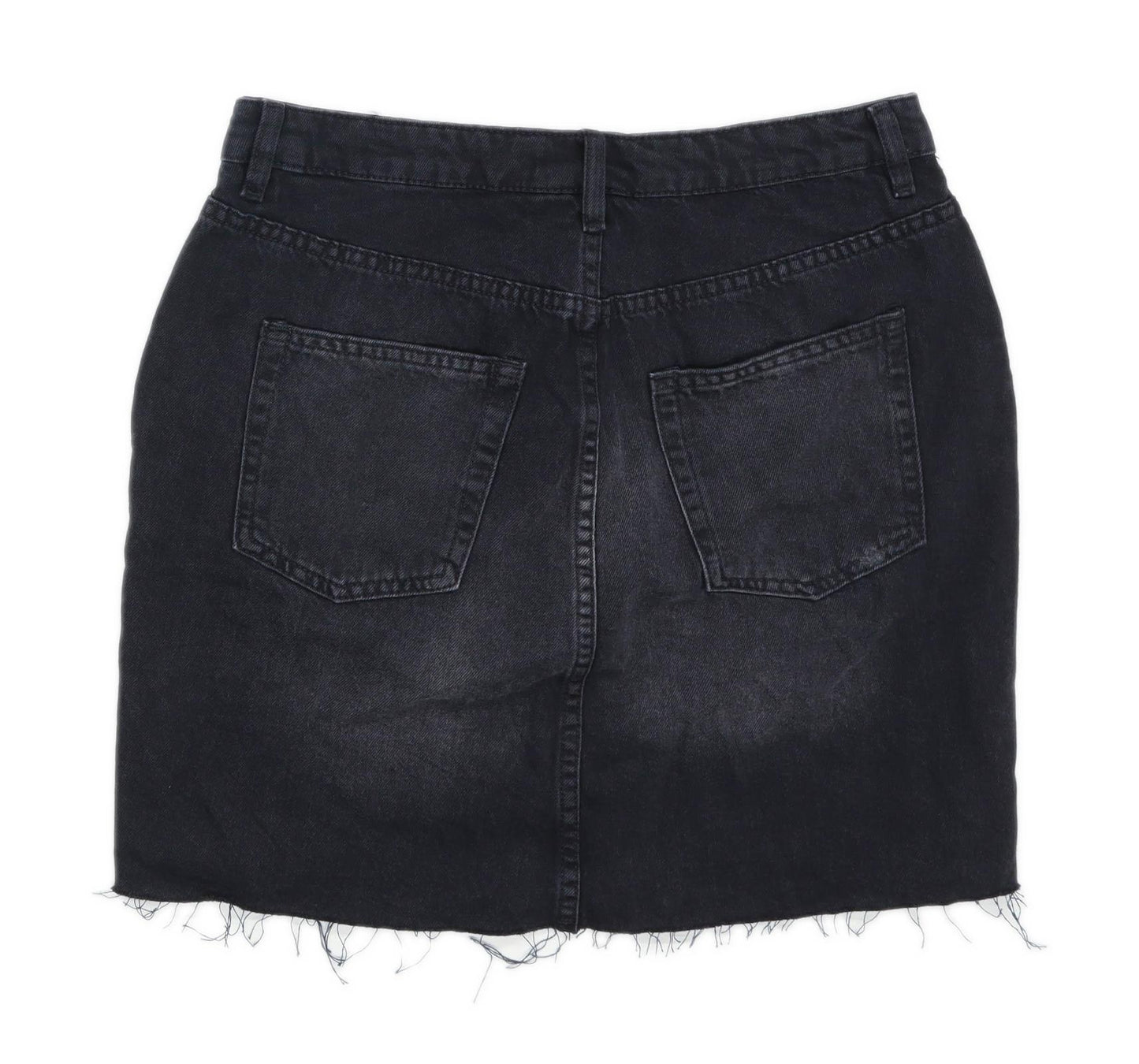 H&M Womens Size 10 Denim Black Skirt (Regular)