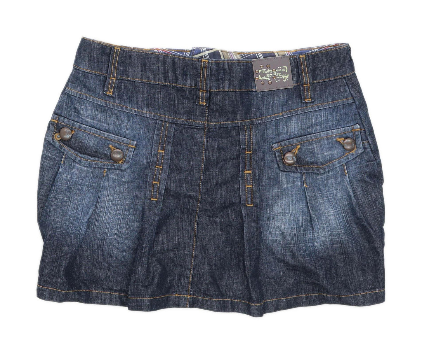 Philip Russel Womens Size S Denim Blue Skirt (Regular)