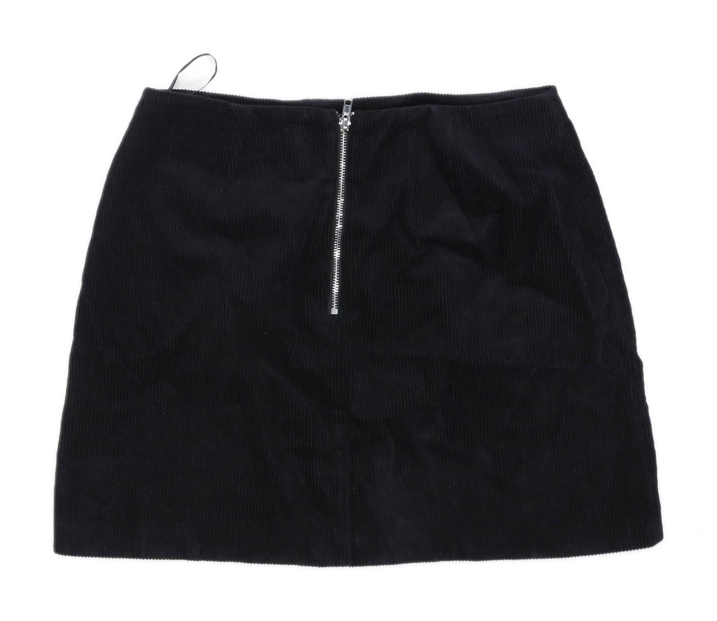 New Look Womens Size 12 Corduroy Black Skirt (Regular)