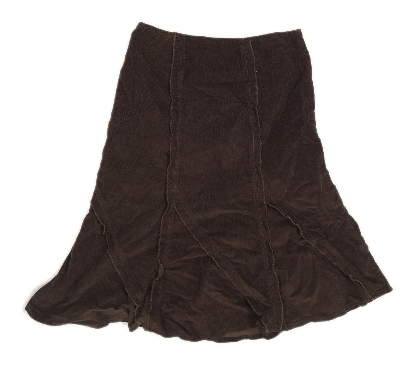 Marks & Spencer Womens Size 14 Cotton Textured Brown Skirt (Petite)
