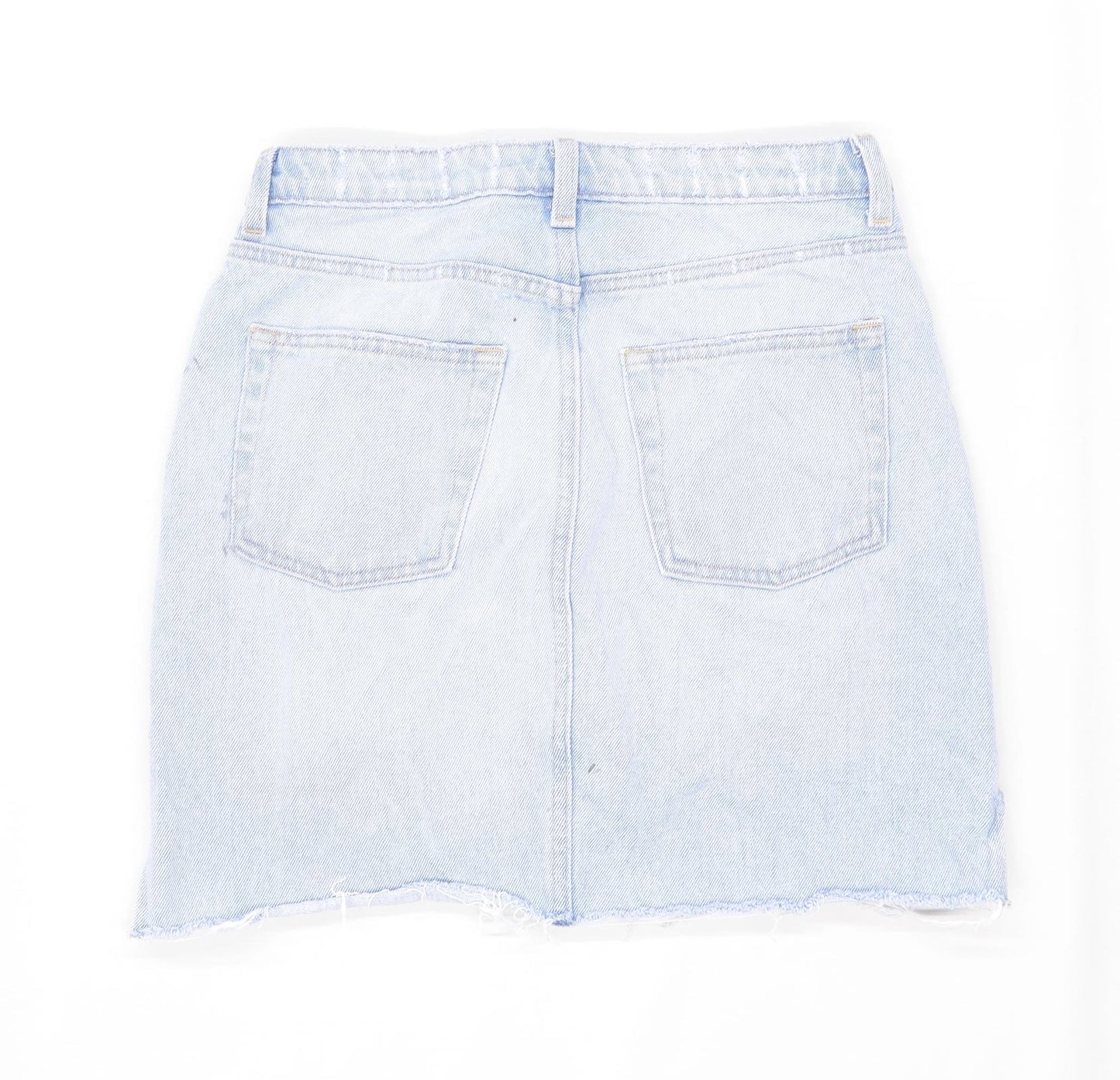 H&M Womens Size 8 Denim Blue A-Line Skirt (Regular)