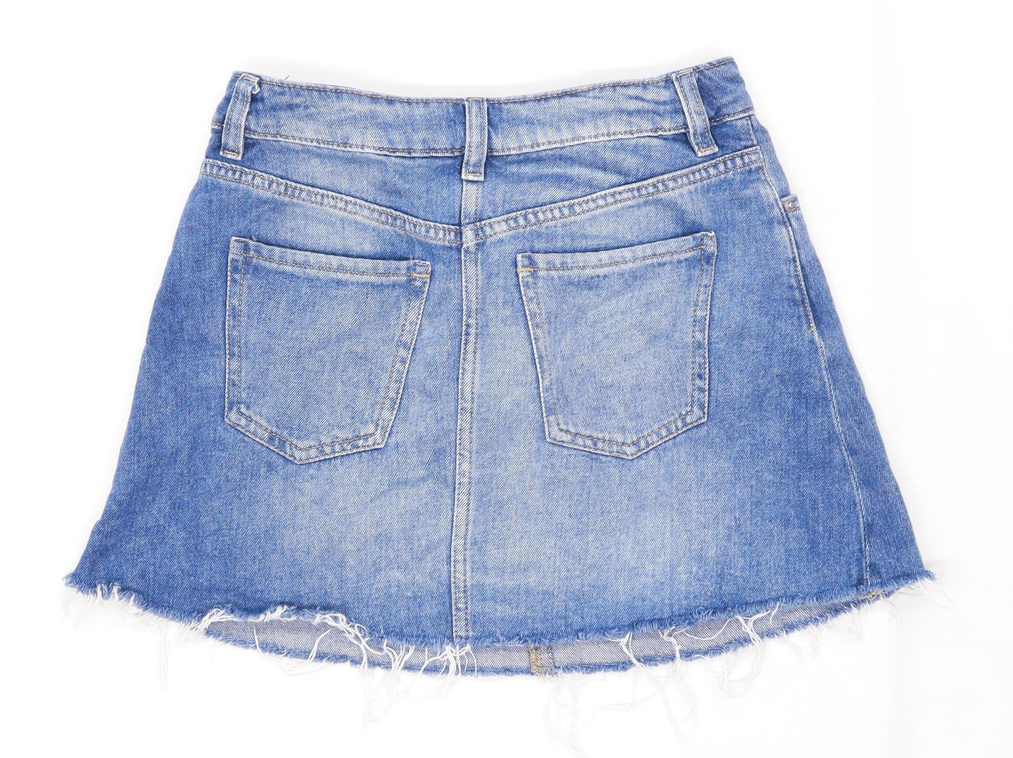 Divided Womens Size 8 Denim Blue A-Line Skirt (Regular)