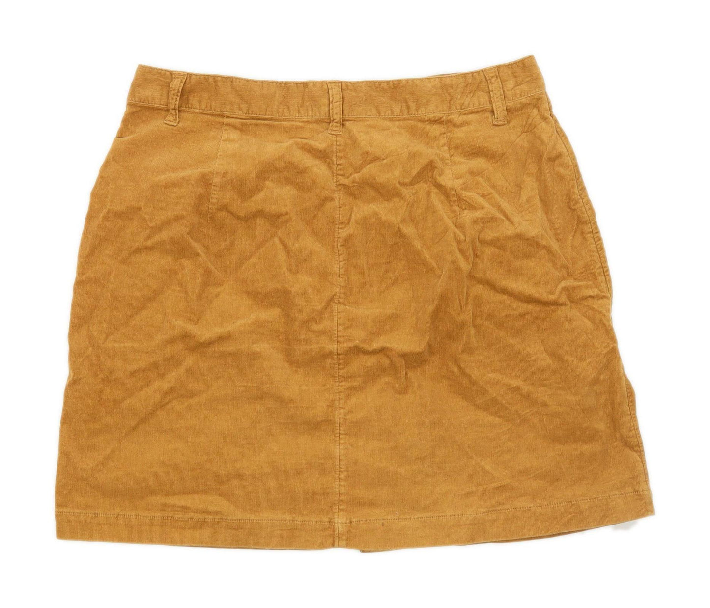 Marks & Spencer Womens Size 12 Cotton Blend Textured Orange Skirt (Regular)