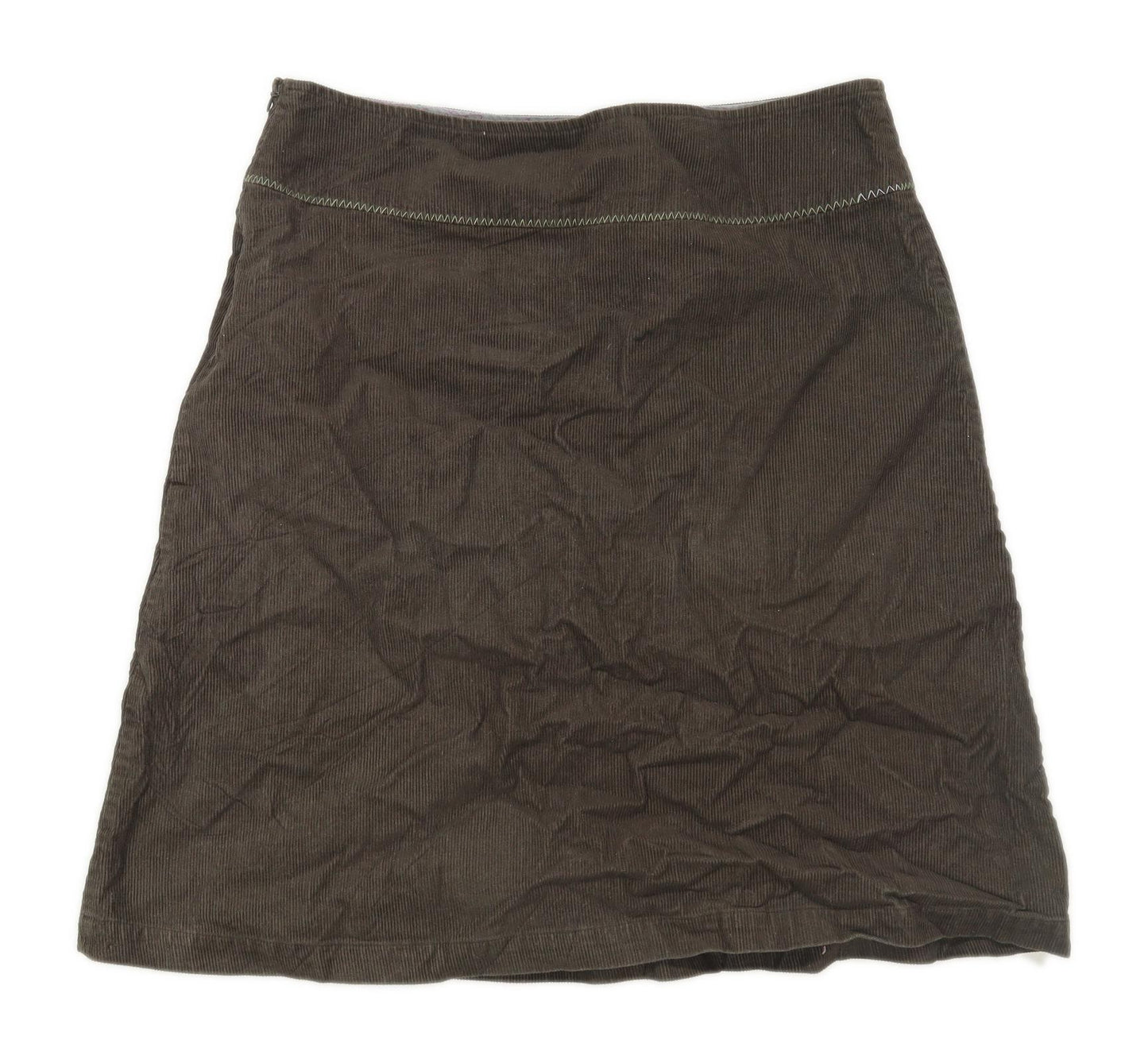 Mistral Womens Size 14 Corduroy Textured Brown Skirt (Regular)