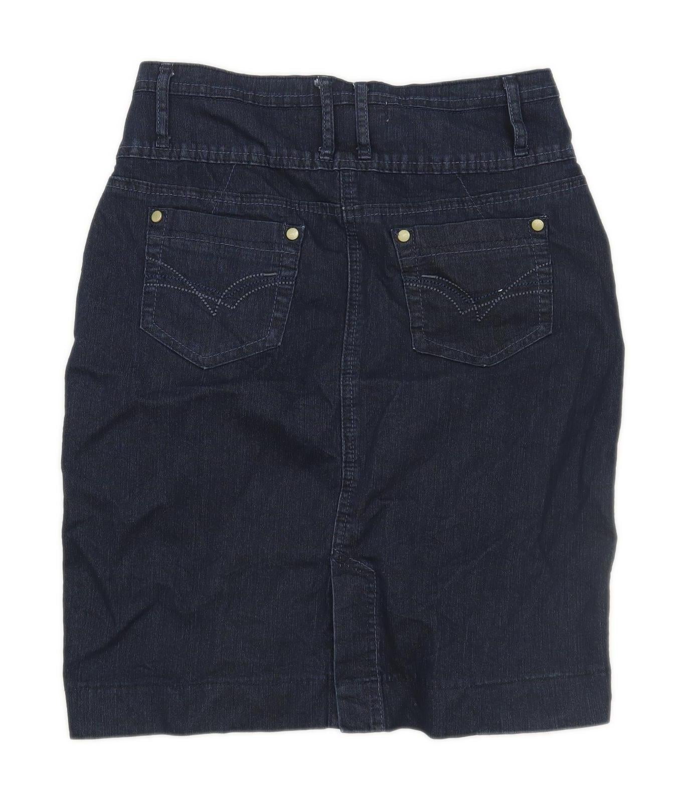 Preworn Womens Size 10 Denim Blue Skirt (Regular)