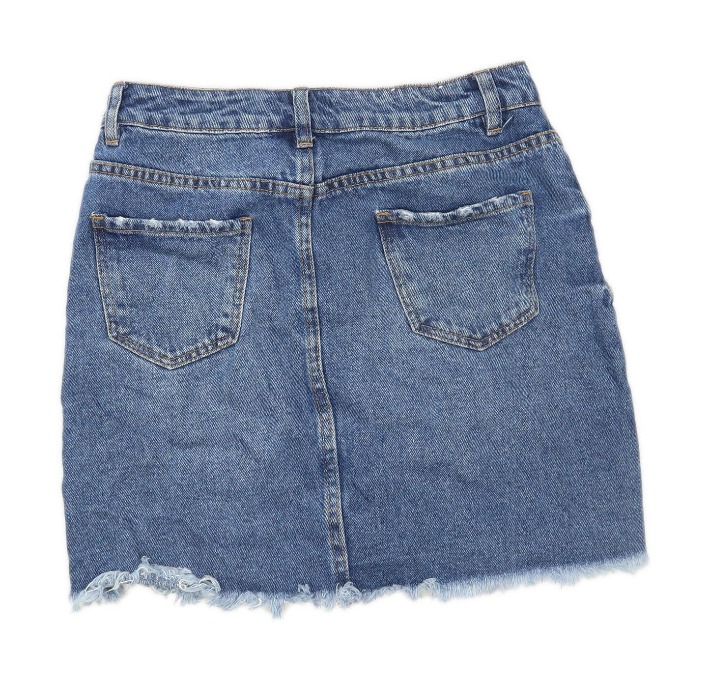 New Look Womens Size 8 Denim Blue Skirt (Regular)