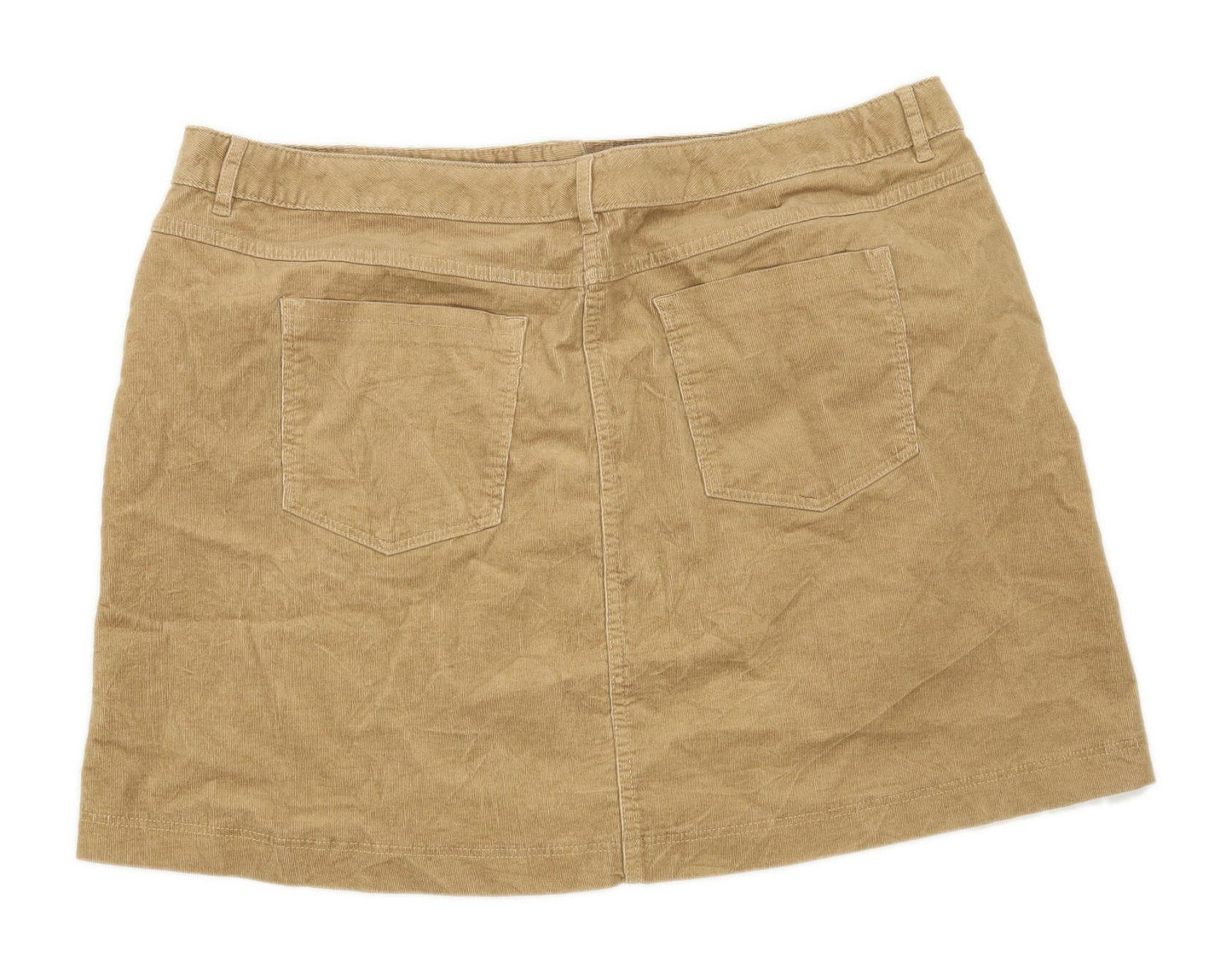 Marks & Spencer Womens Size 22 Cotton Blend Beige Skirt (Regular)