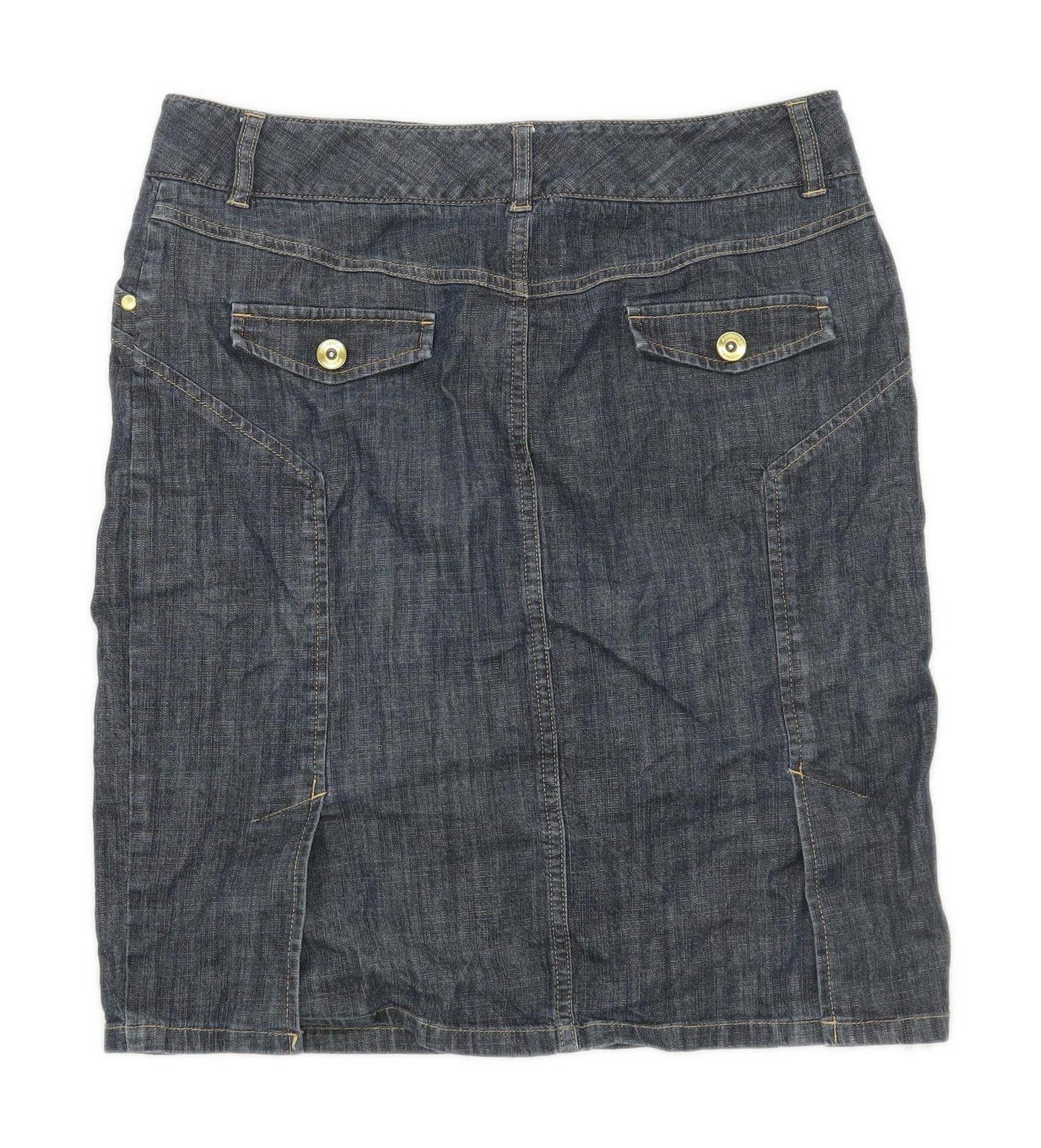 Marks & Spencer Womens Size 12 Denim Blue Skirt (Regular)