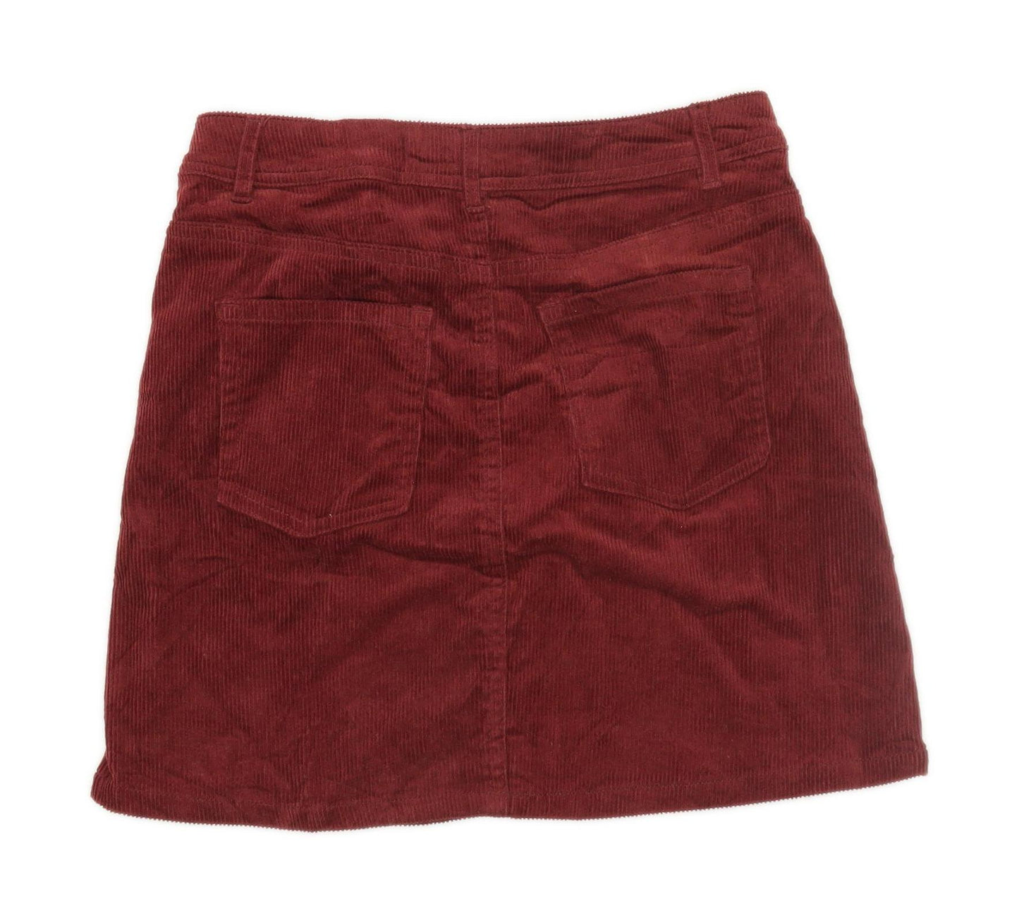 H&M Womens Size 6 Corduroy Blend Textured Red Skirt (Regular)