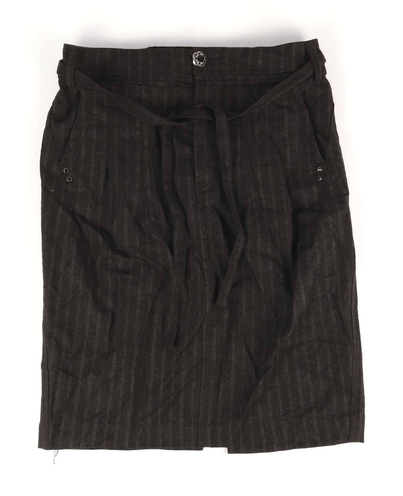 Gas Womens Size W28 Grey Striped Wool Blend Skirt (Regular)