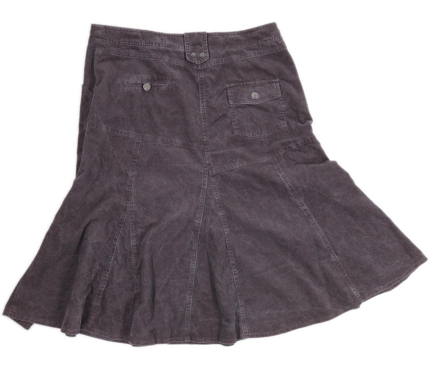 Preworn Womens Size 16 Corduroy Textured Grey Skirt (Regular)
